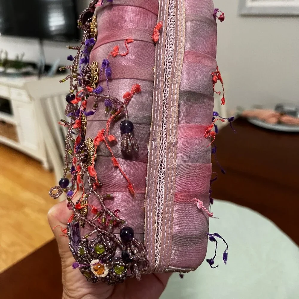 Mary Frances Purple Beaded Clutch - Picture 5 of 9